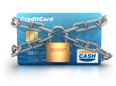 Credit Card enclosed with Chains and Pad Lock 