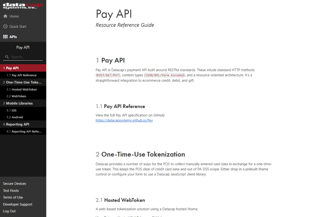 Pay API Dev Portal