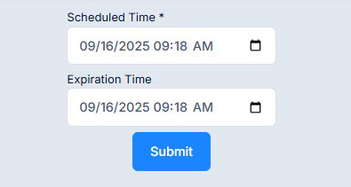 Scheduled time options
