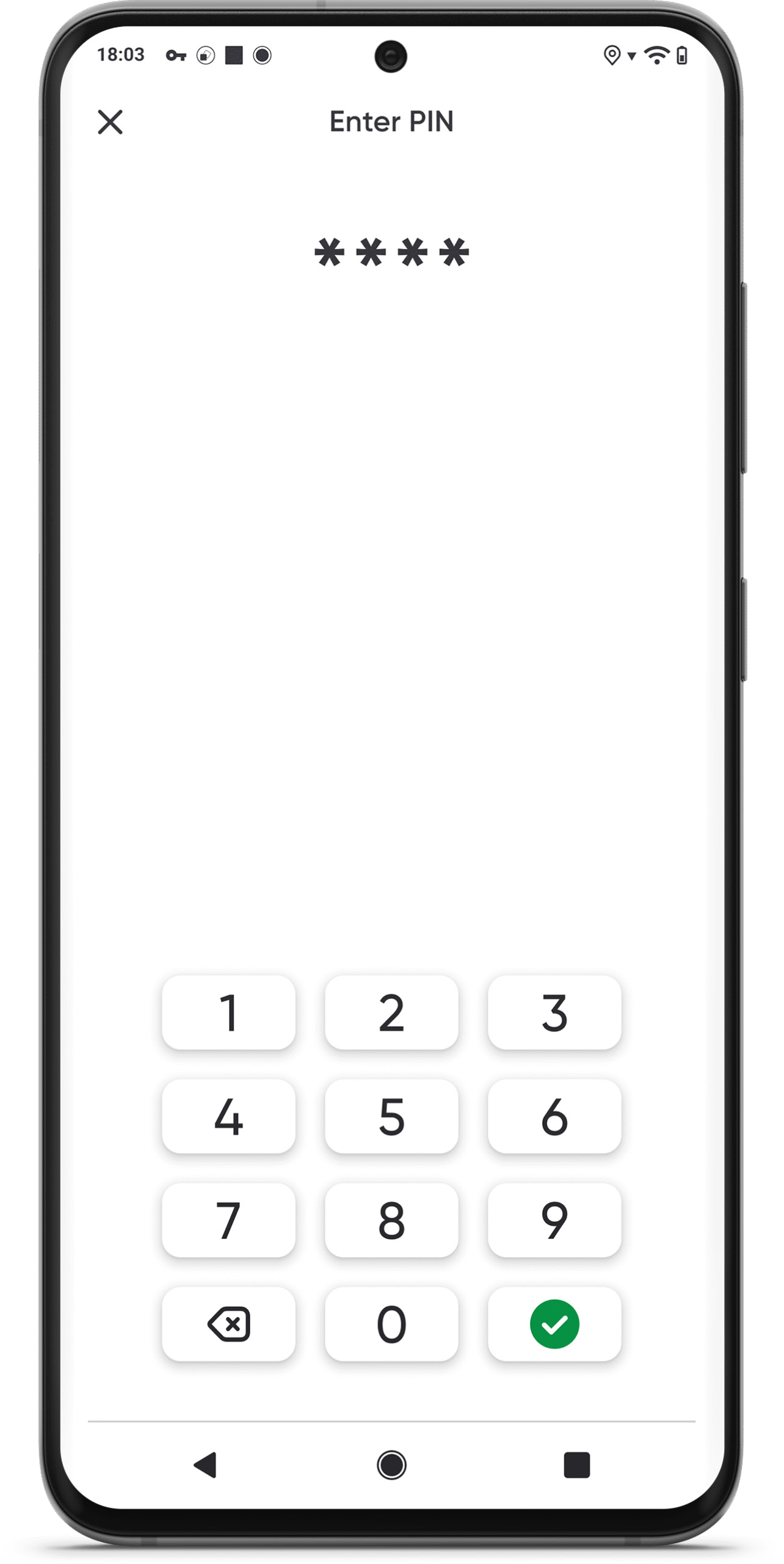 SureTap Pin Entry Screen