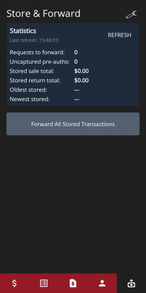 Store and Forward Tab